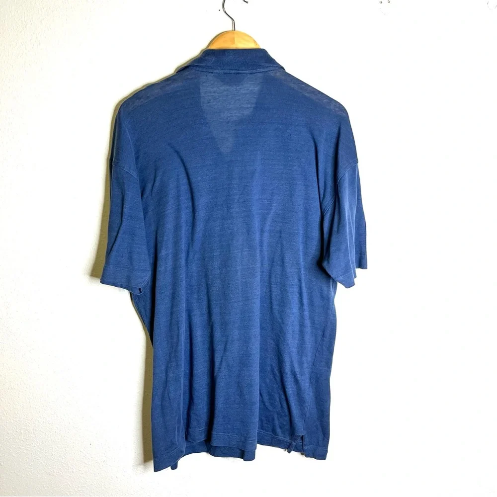 Paul & Shark Yachting linen men’s Blue Polo Shirt sz M short sleeve casual
